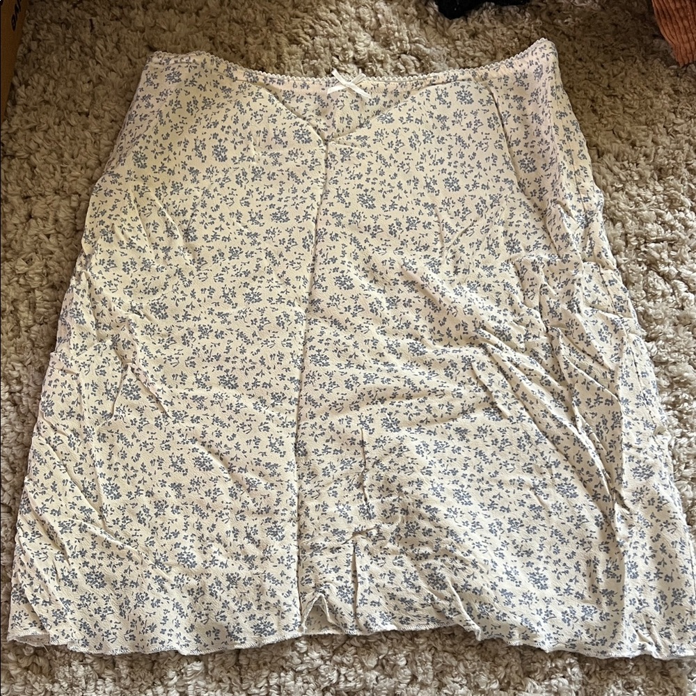 Blue and cream floral brandy skirt!